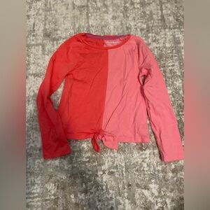 Tommy Bahama Coral Pink Long SleeveTop twist front size S 5/6